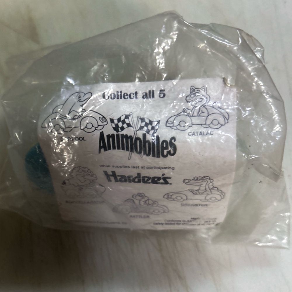 Hardee's Animobiles Blue Yellow Toy Car Vehicle